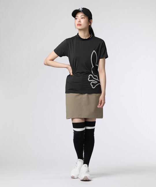 [GOLF] [WOMEN] パイピング シルエットロゴ モックネックTシャツ