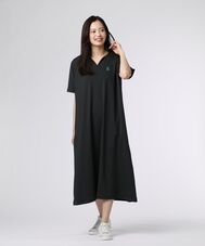 [WOMEN]ポンチ キーネック ワンピース