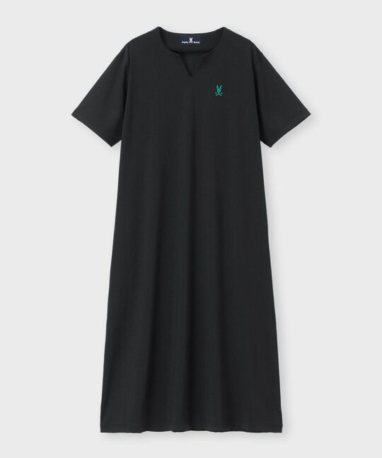 [WOMEN]ポンチ キーネック ワンピース