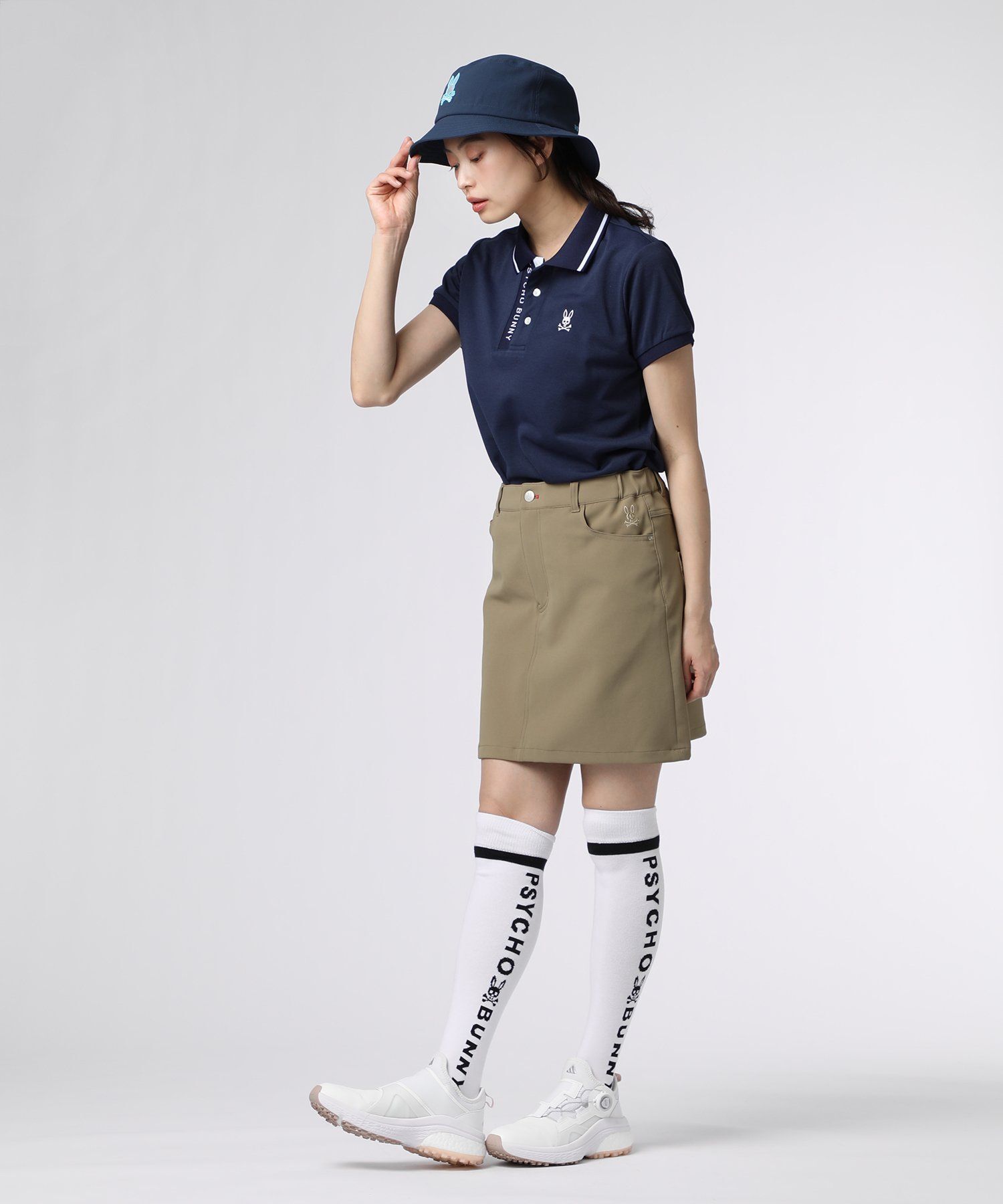 【美品】PSYCHO BUNNY サイコバニー ストレッチスカート ロゴ ゴルフ GOLF][WOMEN]2WAYストレッチ スカート｜Psycho Bunny｜サイコ