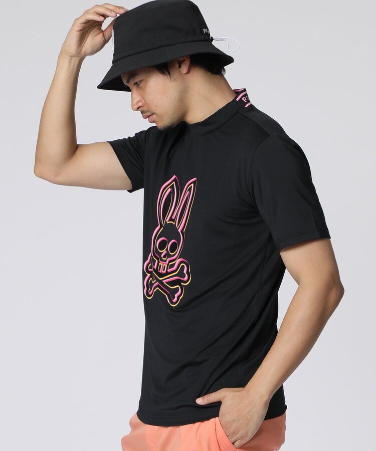 サイコバニーPsycho Bunnyゴルフ 3Dカラーロゴ モックネックTシャツ GOLF] 3Dカラーロゴ モックネックTシャツ｜Psycho Bunny｜サイコ
