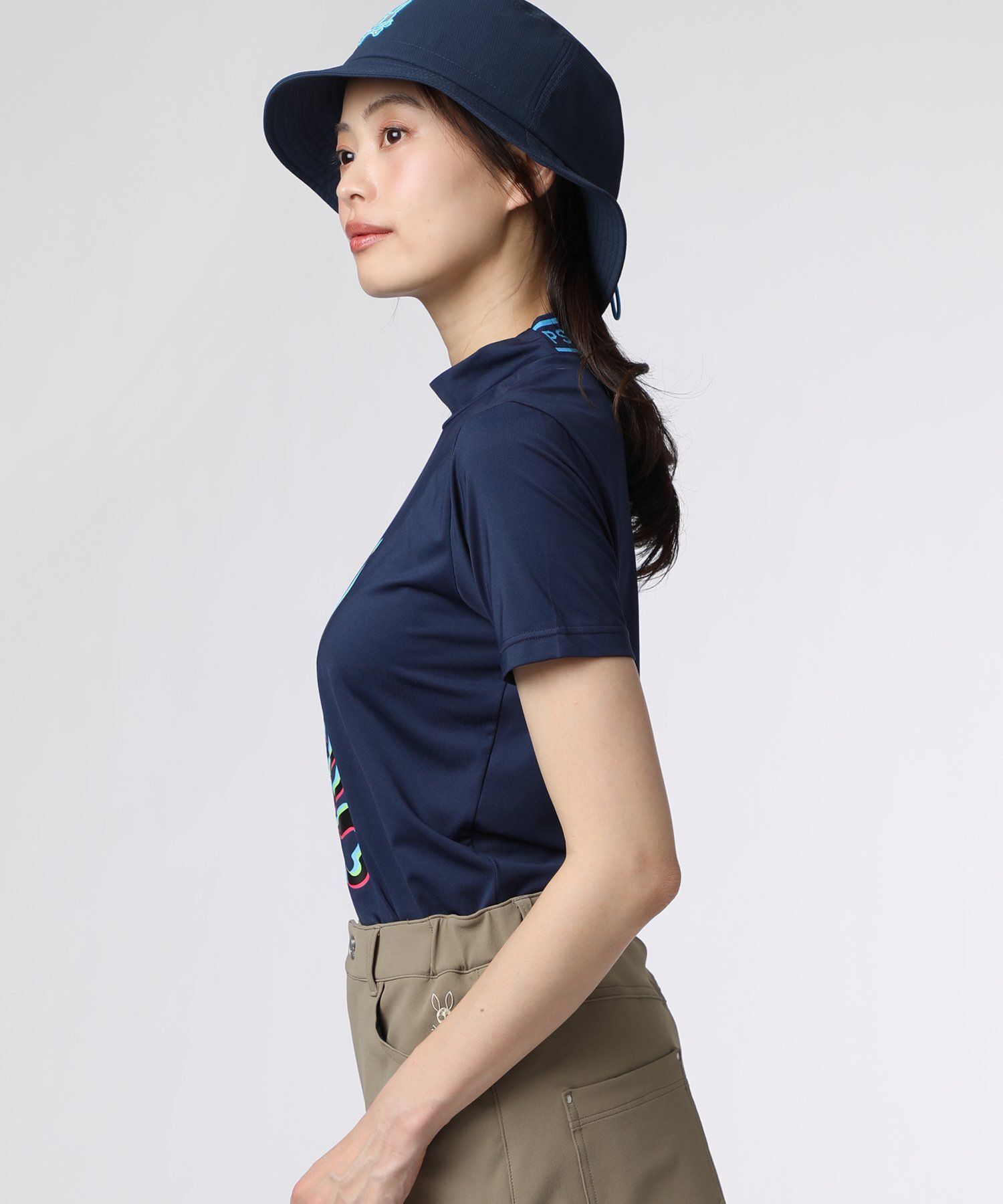 GOLF][WOMEN] 3Dカラーロゴ モックネックTシャツ｜Psycho Bunny