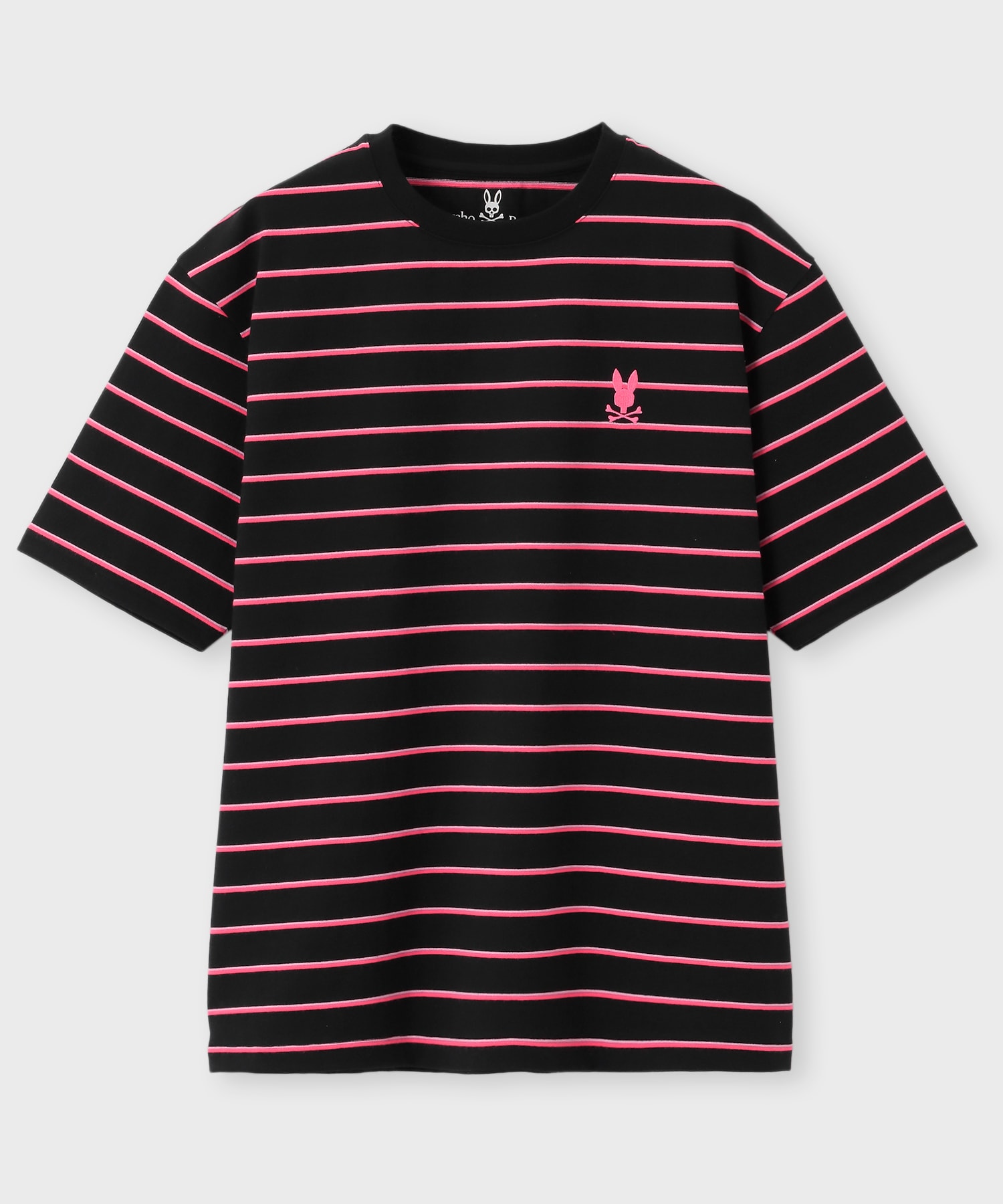 【未使用】PSYCHO BUNNY リラックスフィットクルーネック半袖スウェット GOLF]ラバーロゴ 半袖モックネックTシャツ｜Psycho Bunny