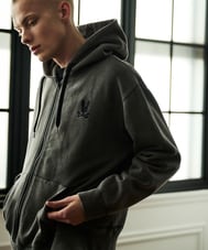 PSYCHO BUNNY ブラック ワンピース　ストレッチ　スエット　パーカー PSYCHO BUNNY ブラック ワンピース ストレッチ スエット パーカー
