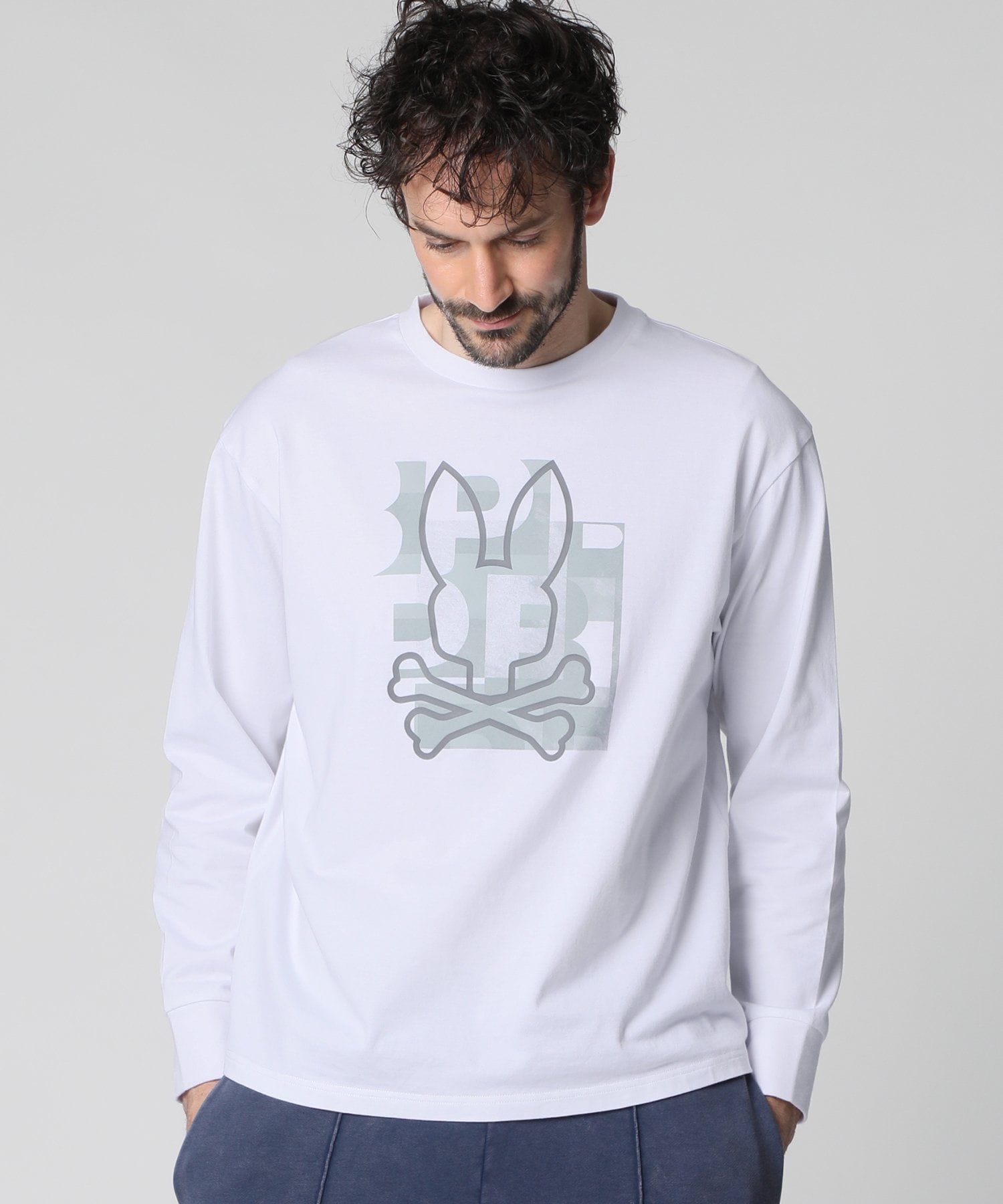 切替デザイン ロングスリーブTシャツ[SPORTS]｜Psycho Bunny