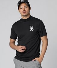 サイコバニー モックネックシャツ 半袖 春夏 ウエア M メンズ 青 ゴルフ Psycho Bunny ゴルフ サイコバニー 半袖モックネック GF405