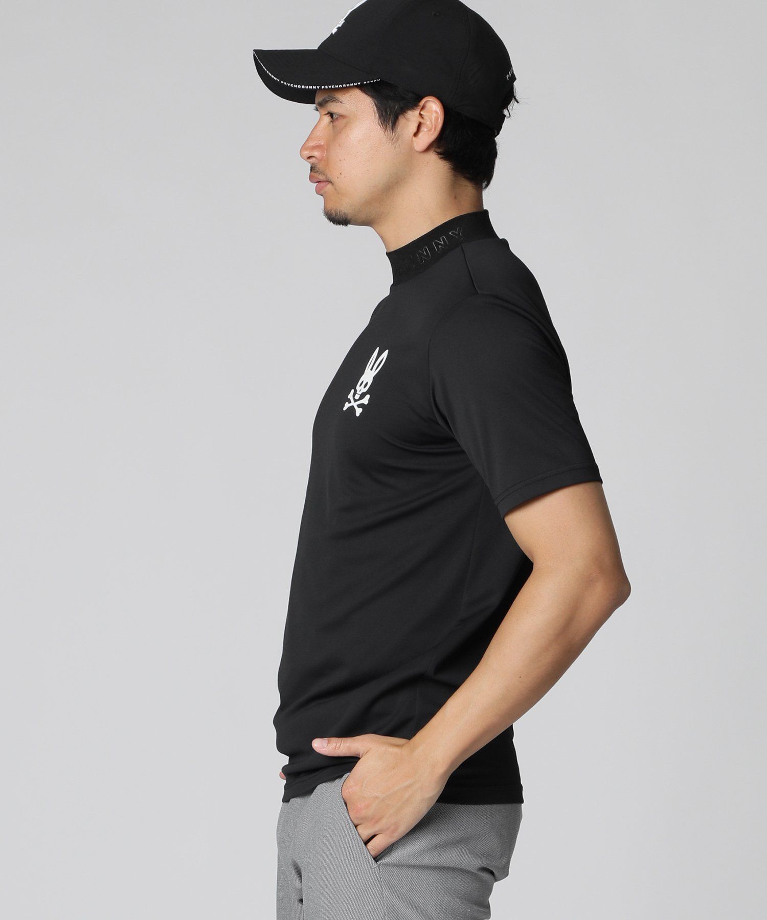 GOLF]スペースマスター ジャガードロゴ 半袖モックネック