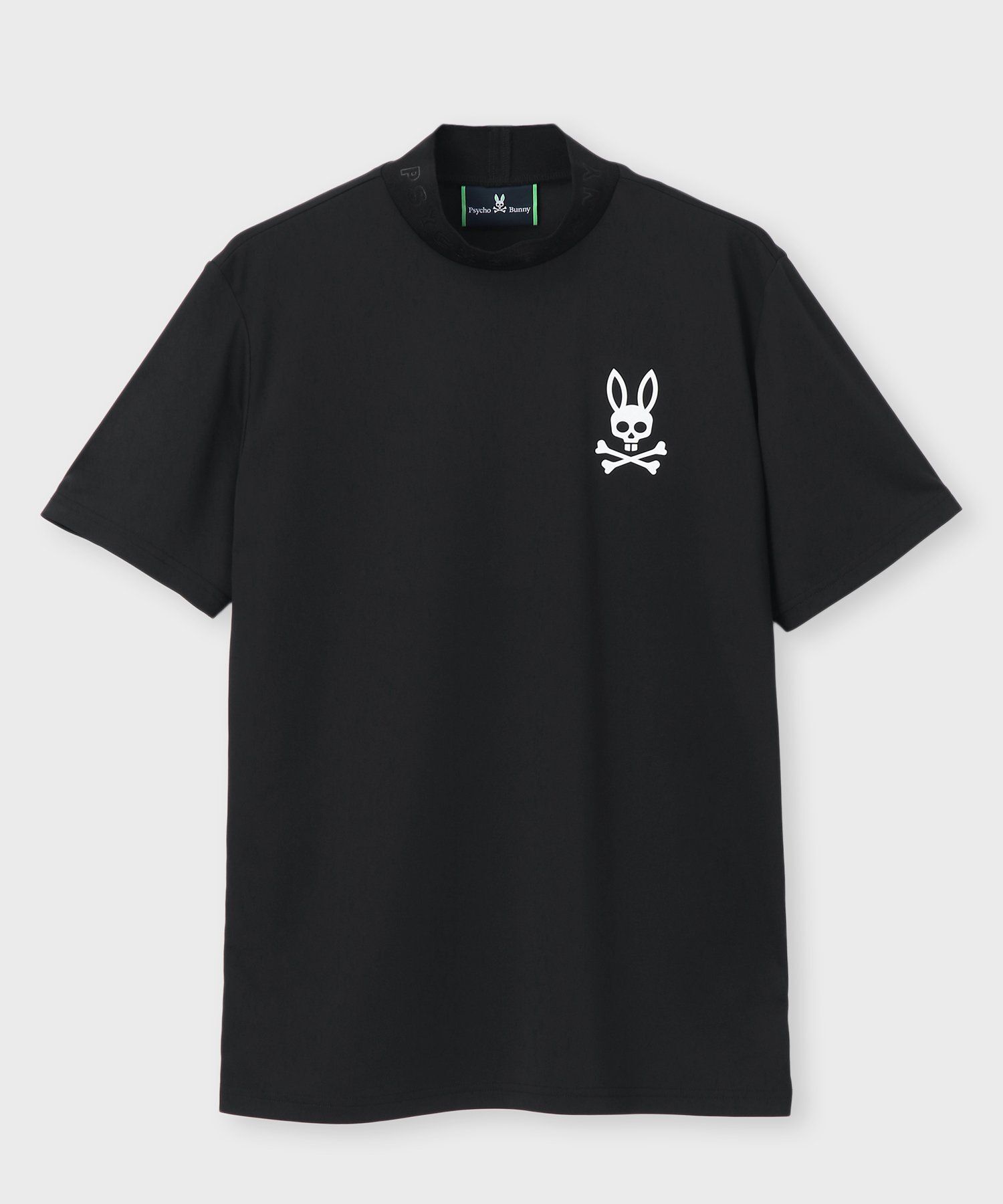 サイズ：S PSYCHO BUNNY サイコバニー  ハイネック 半袖Tシャツ  ブラック系 [240101417510] ゴルフウェア メンズ ストスト Psycho Bunny サイコバニー ゴルフ Tシャツ メンズ 半袖 シャツ