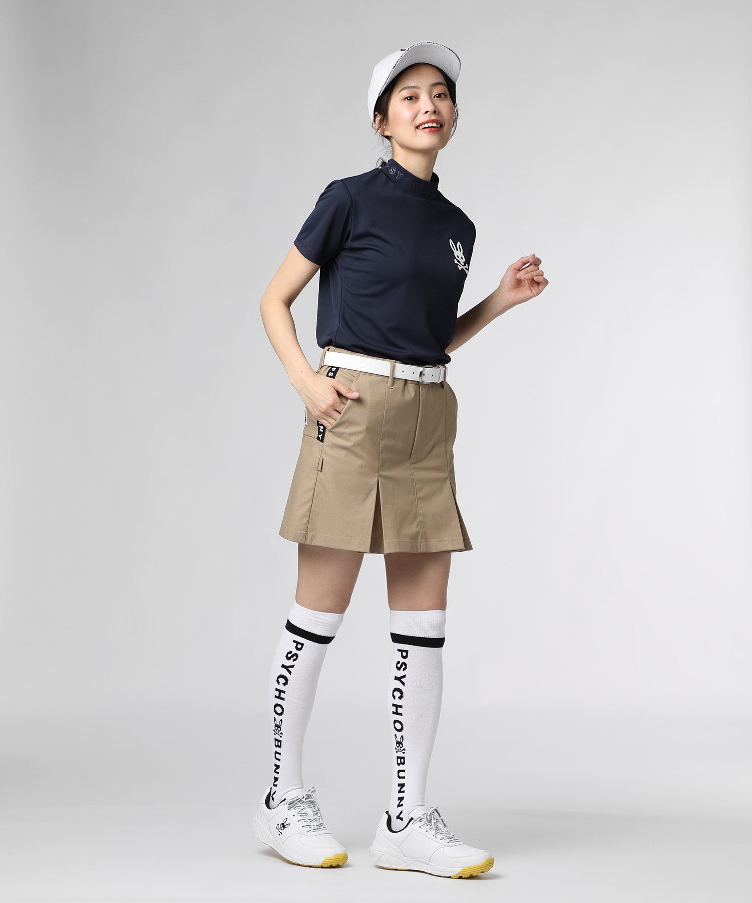 GOLF][WOMEN]スペースマスター ジャガードロゴ 半袖モックネック