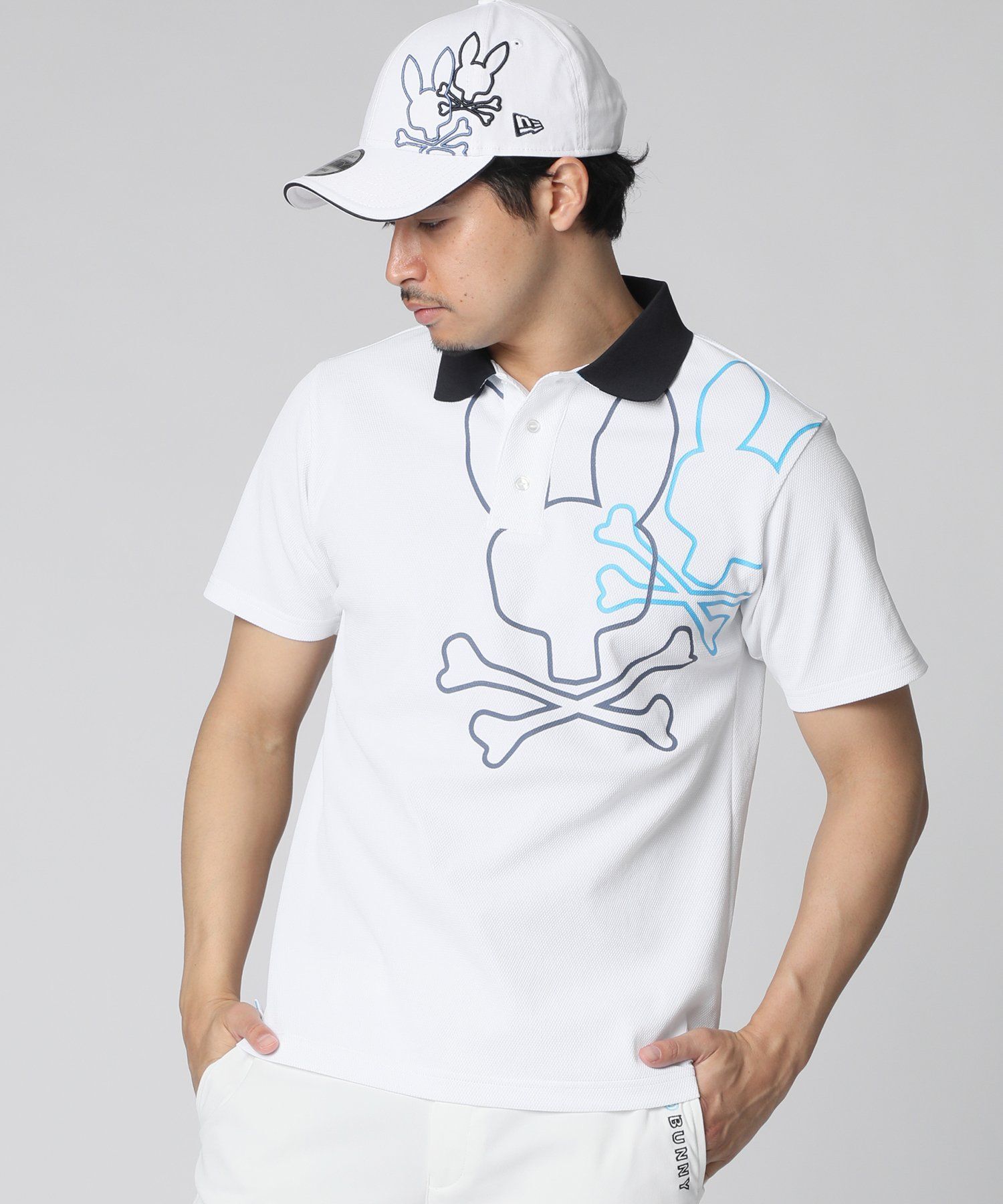 GOLF]ポップコーンニット 2BUNNYアウトラインロゴポロシャツ
