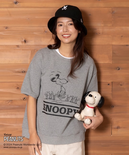 [WOMEN]PEANUTS×Psycho Bunny オーバーサイズ スウェット