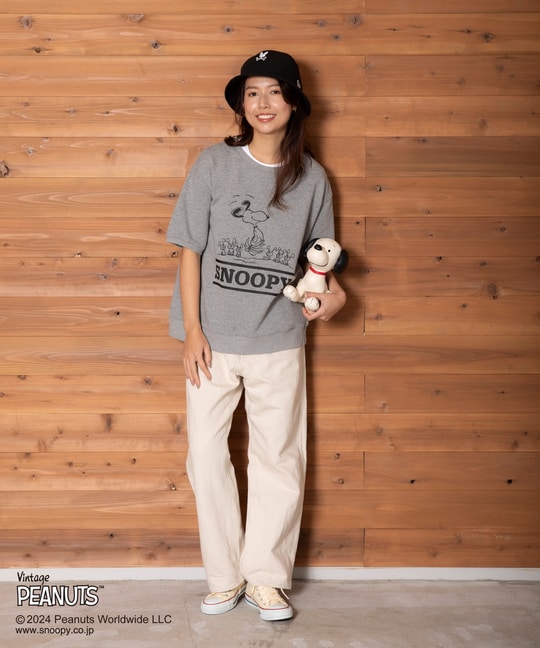 [WOMEN]PEANUTS×Psycho Bunny オーバーサイズ スウェット