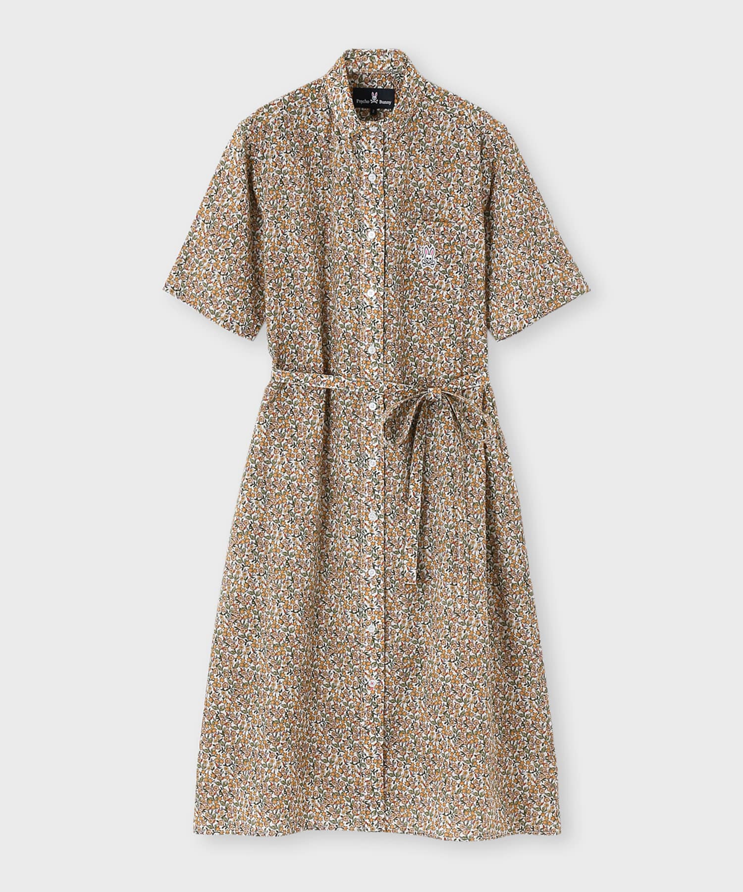 ★ PSYCHO Bunny★ウサギ刺繍のダークグレーシャツワンピース★薄デニム WOMEN][LIBERTY] フラワープリント シャツワンピース｜Psycho