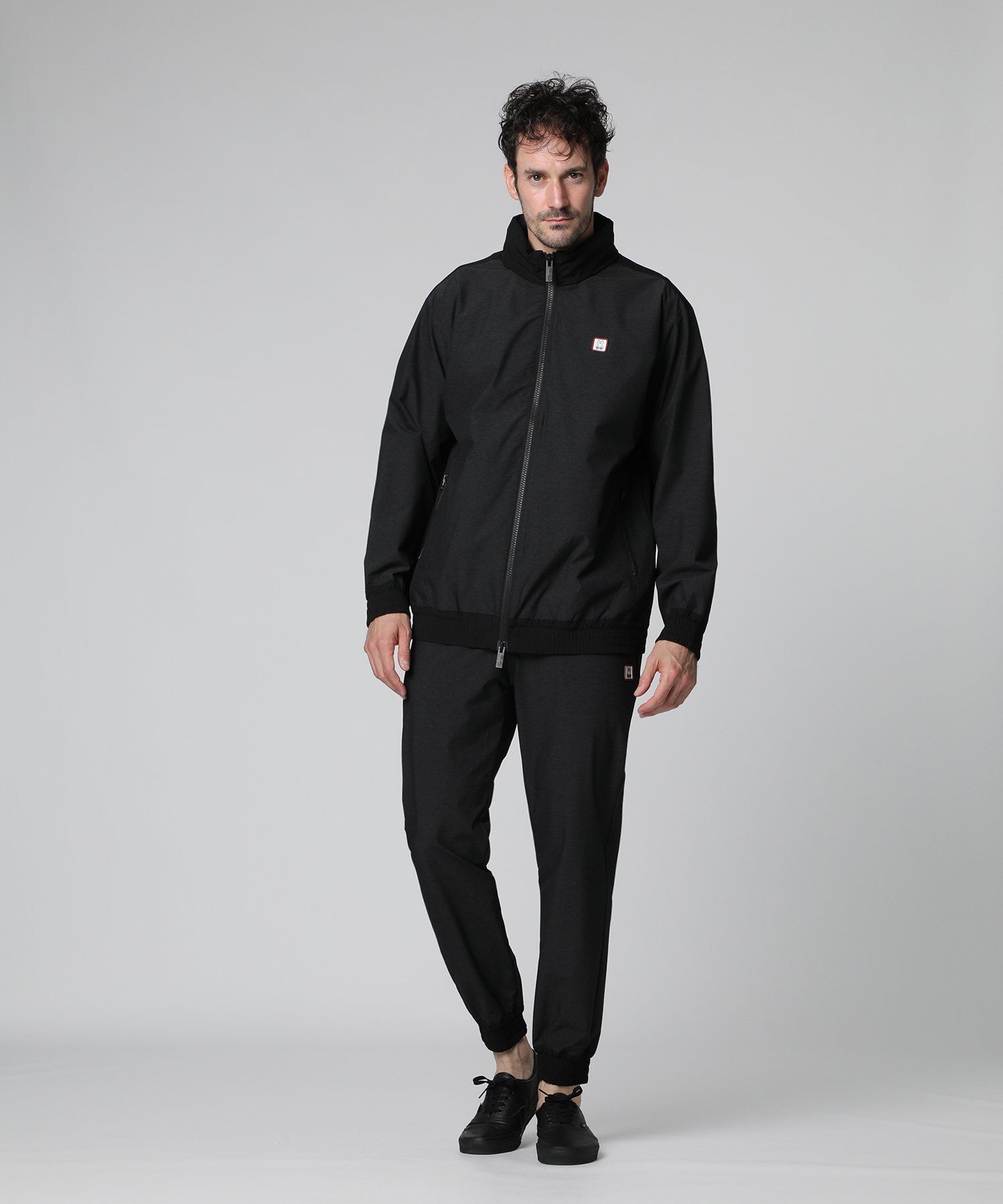 PSYCHO BUNNY ブラック ワンピース　ストレッチ　スエット　パーカー PSYCHO BUNNY ブラック ワンピース ストレッチ スエット パーカー