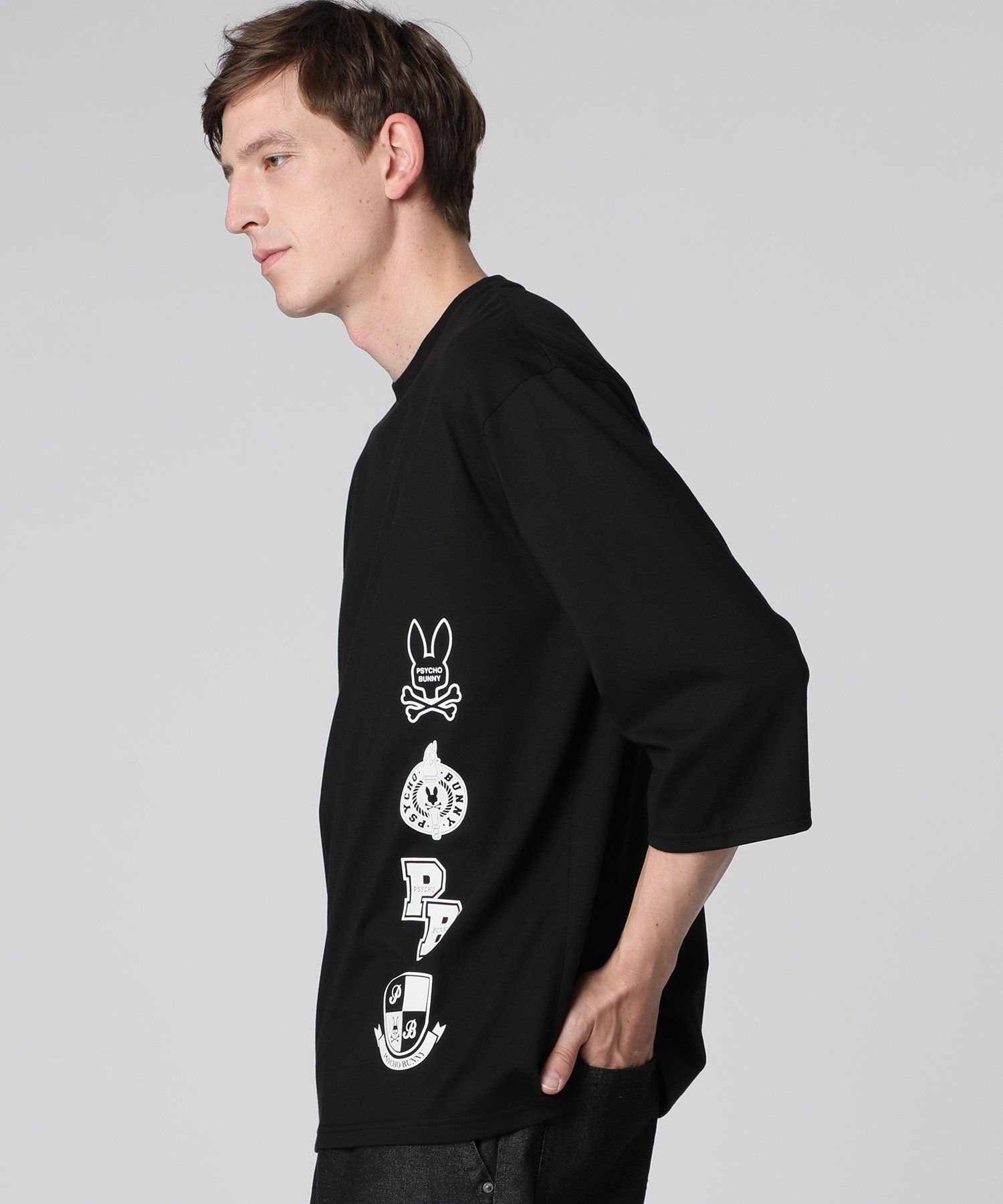 EC限定]アーカイブカレッジロゴ 7分丈 Tシャツ｜Psycho Bunny