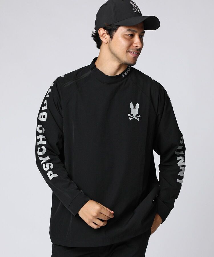 Psycho Bunny スリーブロゴ モックネックロングスリーブシャツ XL EC限定]切り替え モックネックロングスリーブTシャツ｜Psycho