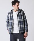 ビッグチェックフーディシャツブルゾン