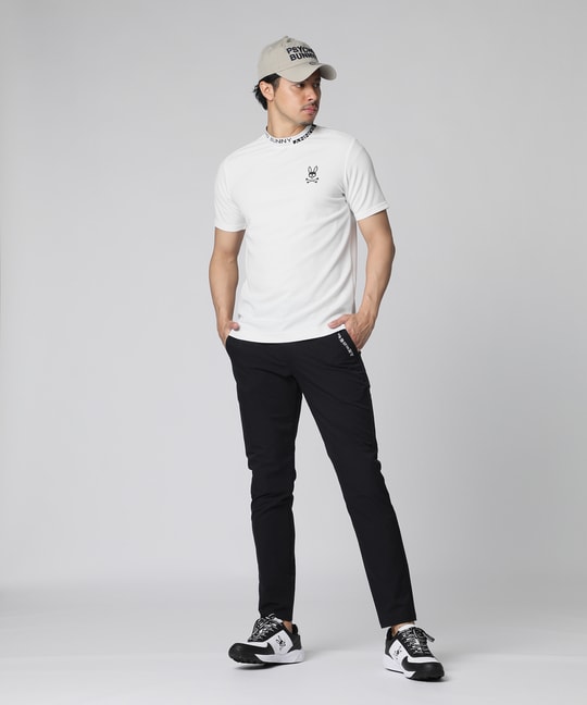 [EC限定]ブロック切替ロゴ ジャガードフライス モックネックTシャツ