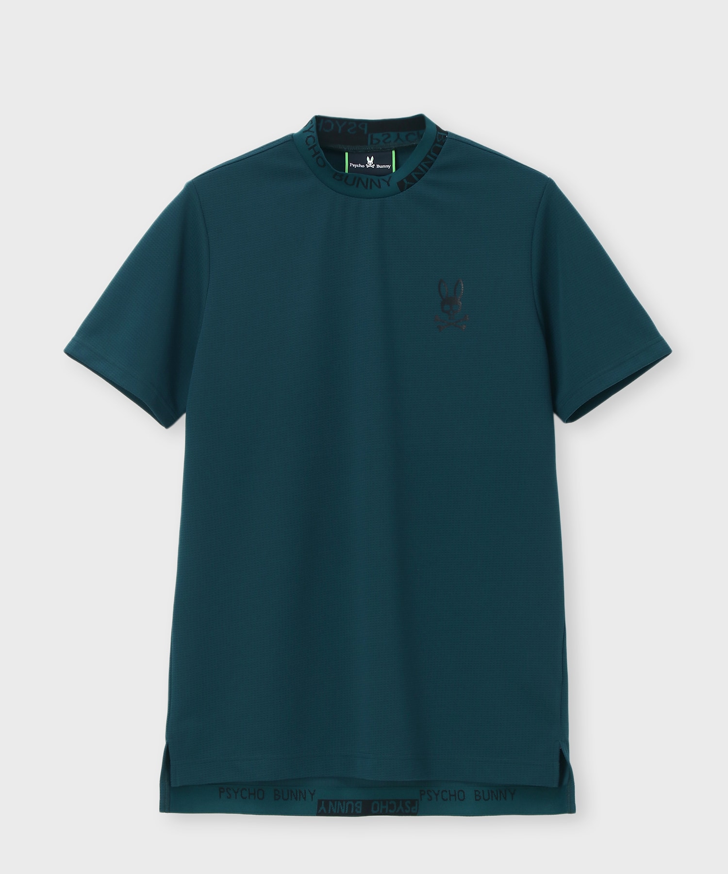 【未使用】サイコバニー モックネック Ｔシャツ 裏起毛 ラインモチーフ 黒 L 未使用】サイコバニー モックネック Tシャツ 裏起毛 ライン