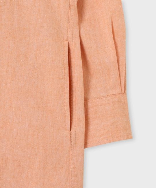 [WOMEN]リネンコットンCOOLMAX シャンブレーシャツ ワンピース