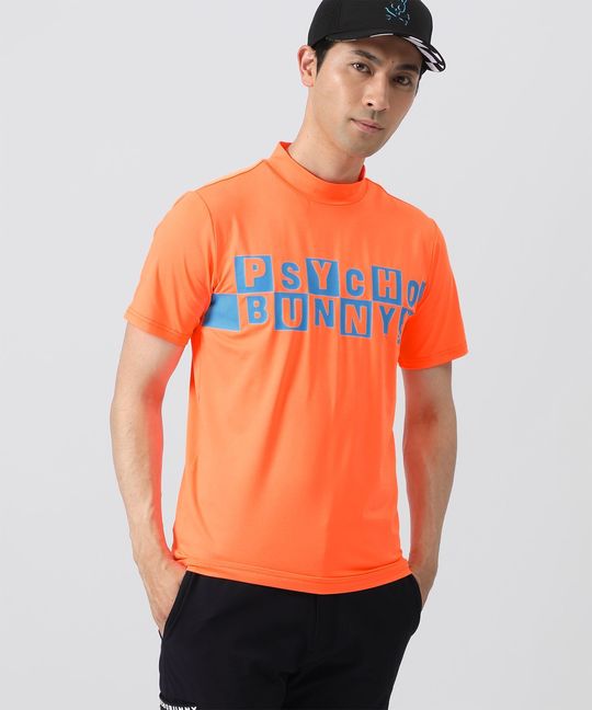 [GOLF]チェッカーロゴ 半袖モックネック Tシャツ