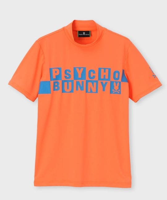[GOLF]チェッカーロゴ 半袖モックネック Tシャツ