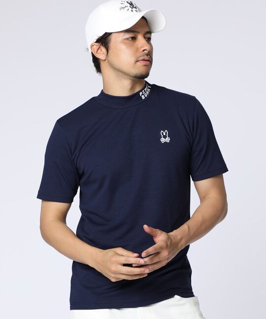 [GOLF]ラバーロゴ 半袖モックネックTシャツ