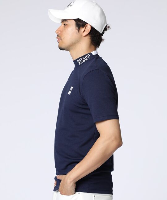 [GOLF]ラバーロゴ 半袖モックネックTシャツ