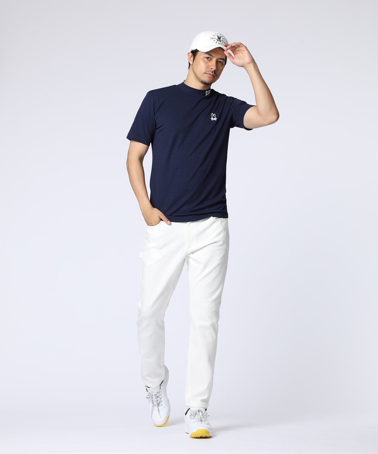 GOLF]ラバーロゴ 半袖モックネックTシャツ｜Psycho Bunny