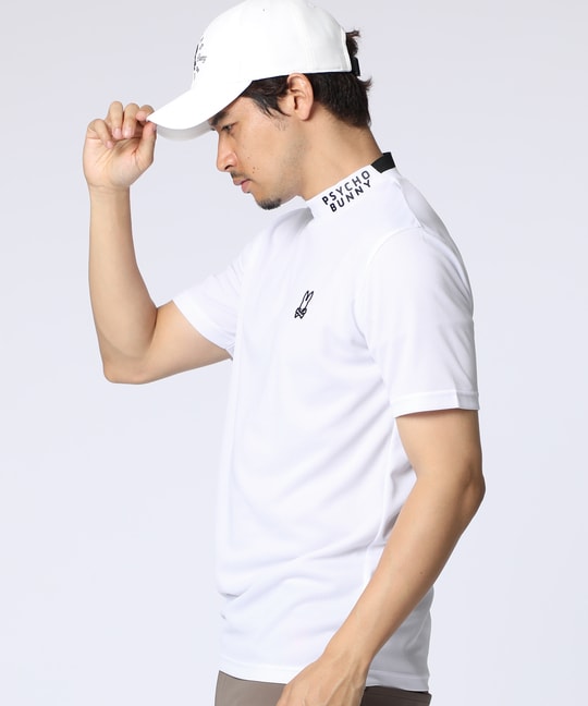 [GOLF]ラバーロゴ 半袖モックネックTシャツ