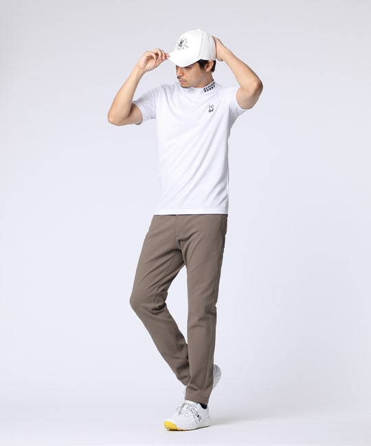 [GOLF]ラバーロゴ 半袖モックネックTシャツ