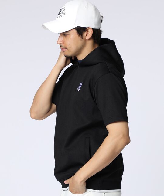 [GOLF]フォントロゴ総柄ジャガード半袖フーディ