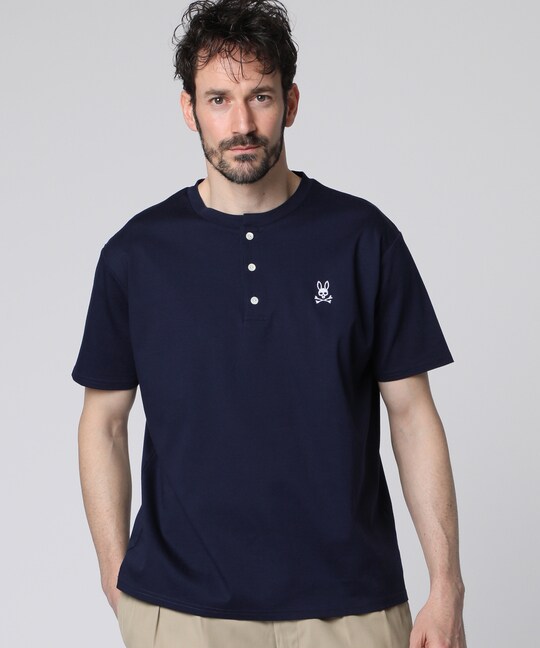 シルケットスムース ヘンリーネック Tシャツ