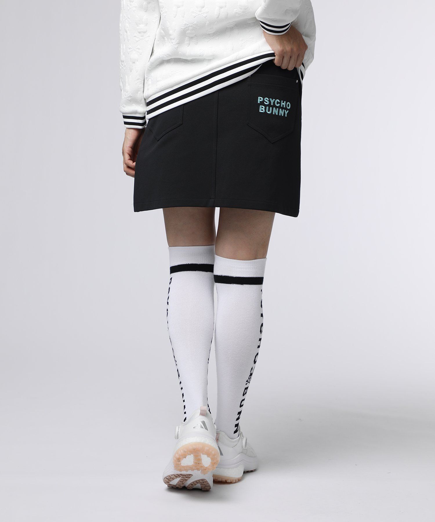 【美品】PSYCHO BUNNY サイコバニー ストレッチスカート ロゴ ゴルフ GOLF][WOMEN]コンフォートフィット ストレッチスカート｜Psycho