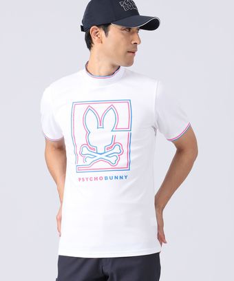 [GOLF]ラインモチーフ 　モックネックTシャツ