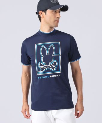[GOLF]ラインモチーフ 　モックネックTシャツ