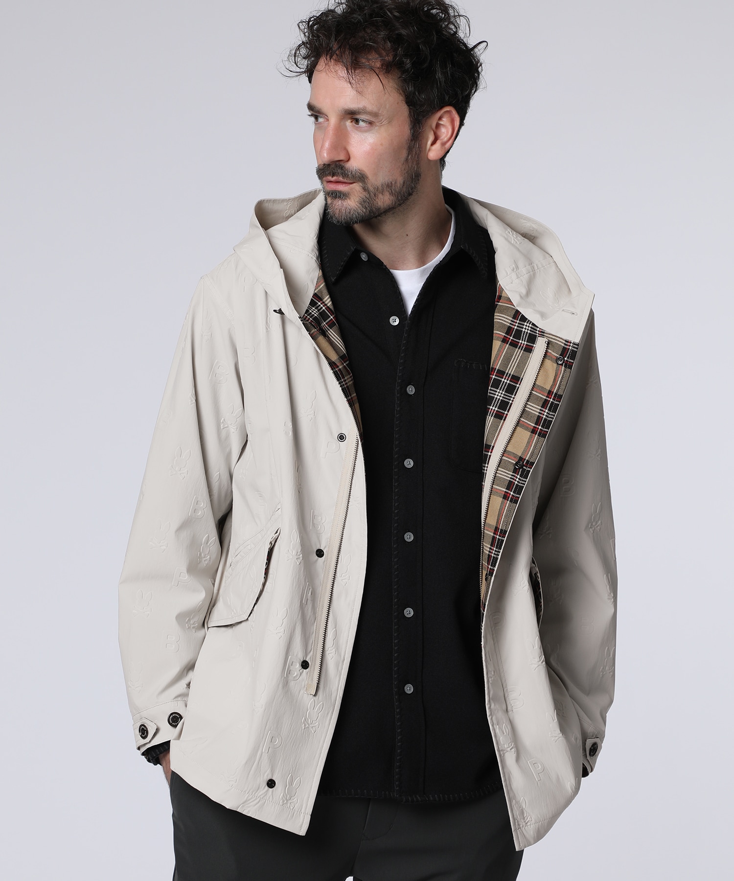 ロゴエンボス ショートモッズコート｜Psycho Bunny｜サイコバニー 公式