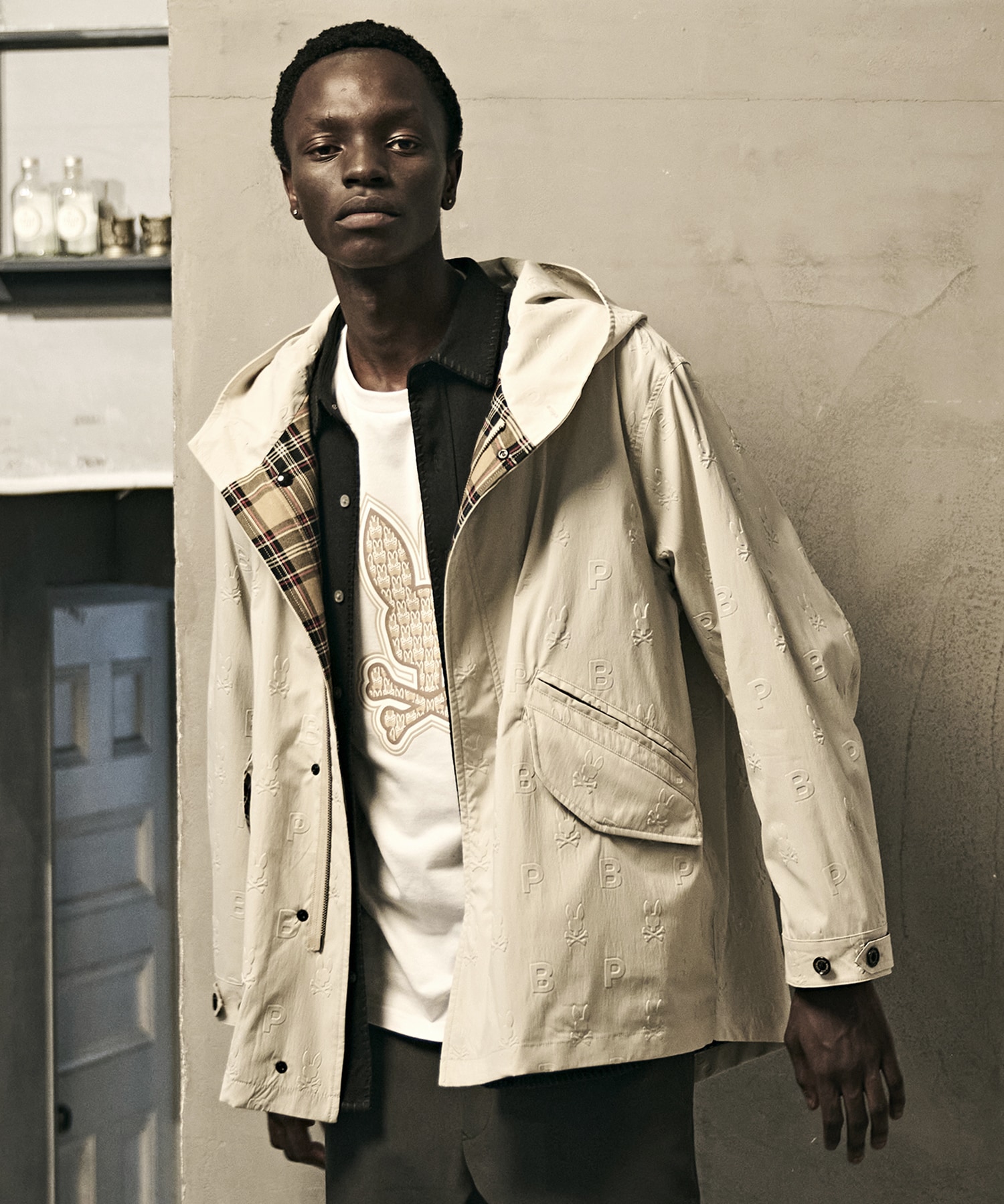 ロゴエンボス ショートモッズコート｜Psycho Bunny｜サイコバニー 公式