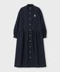 [WOMEN]ノーカラーシャツワンピース