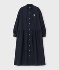 [WOMEN]ノーカラーシャツワンピース