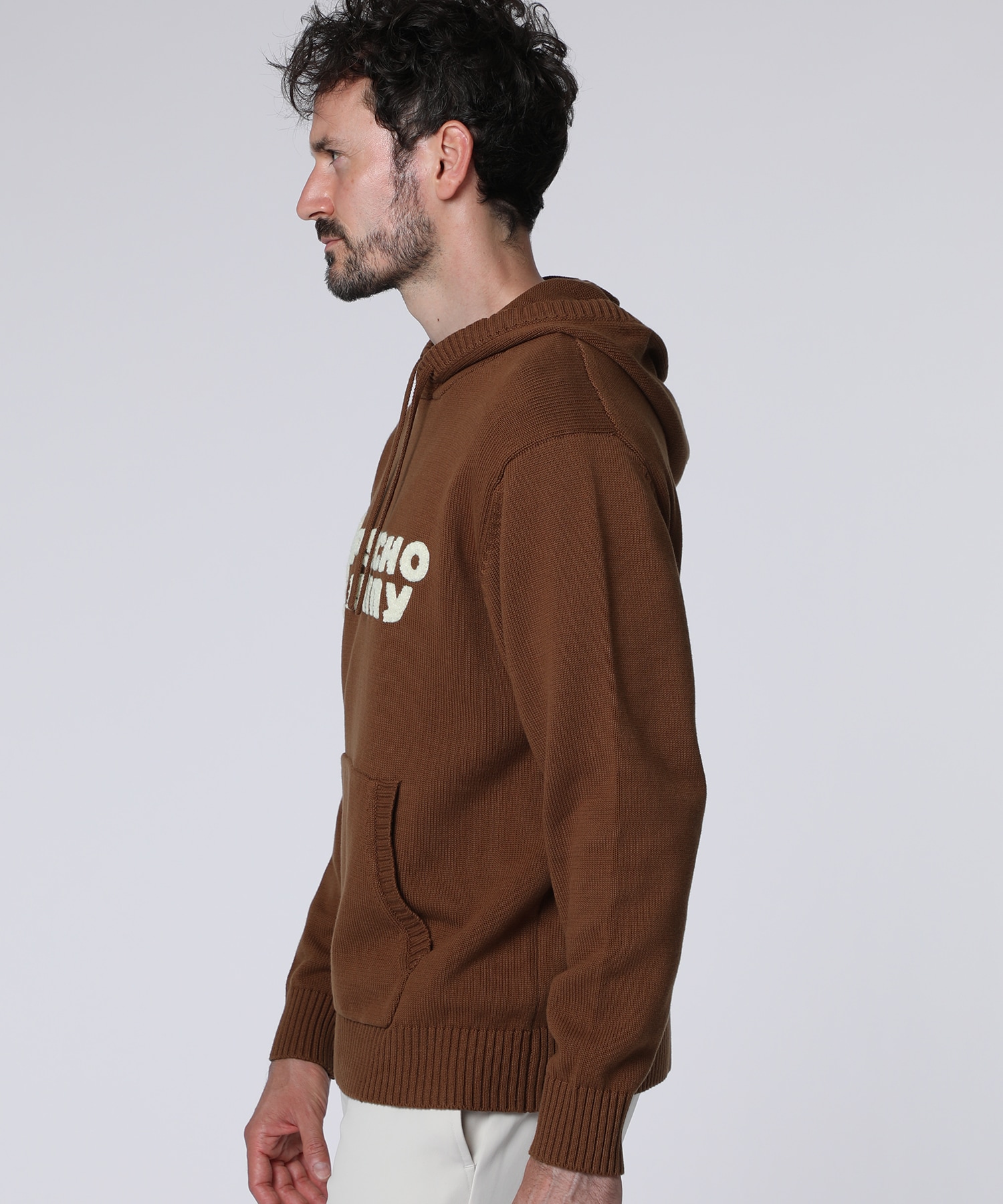 超希少カラー❣️【サイコバニー】シグネチャーロゴ ニットフーディ　レッドM シグネチャーロゴ ニットフーディ｜Psycho Bunny｜サイコバニー