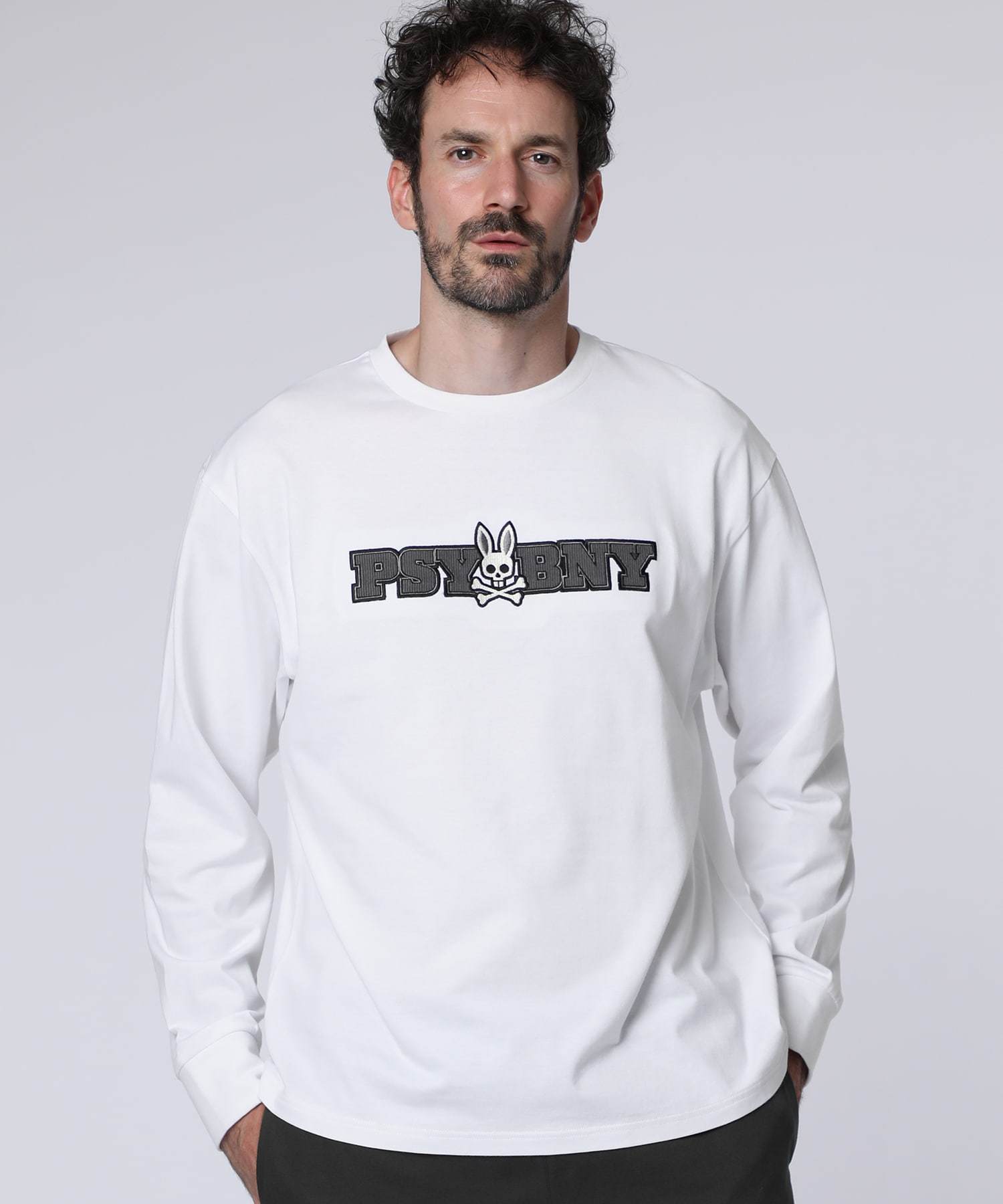 ロングスリーブセンターブロックロゴTシャツ｜Psycho Bunny