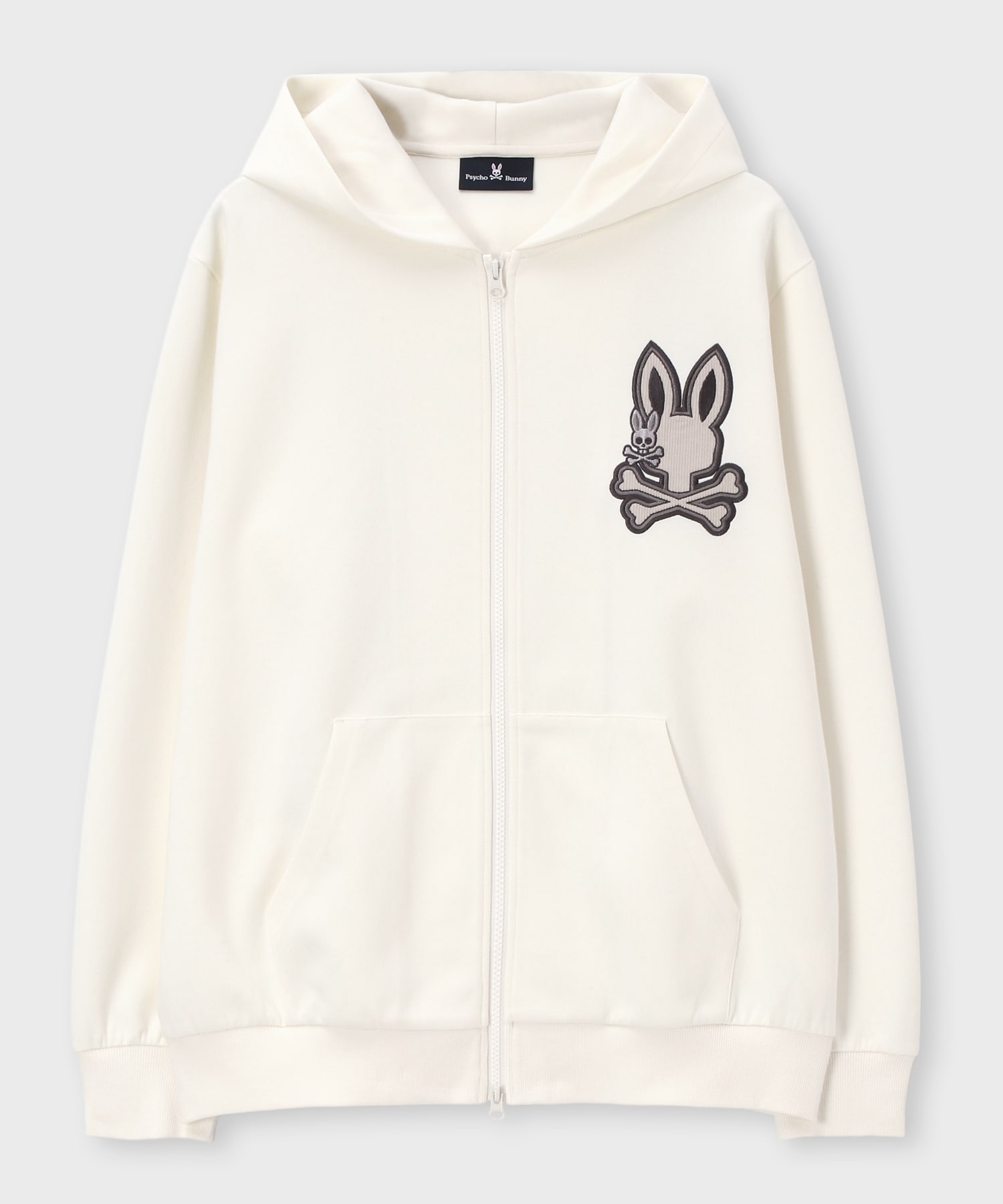 美品　Psycho Bunny サイコバニー プルオーバーボアフリース センターブロックロゴ ジップパーカ｜Psycho Bunny｜サイコ