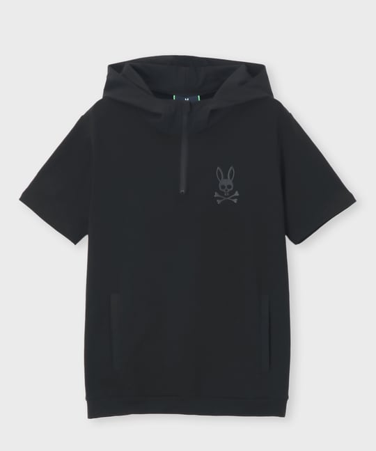 [WEB限定]バイカラーデザイン ハーフジップ 半袖パーカ