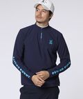 [GOLF]ナイロンストレッチジャージ ハーフジップモックネック