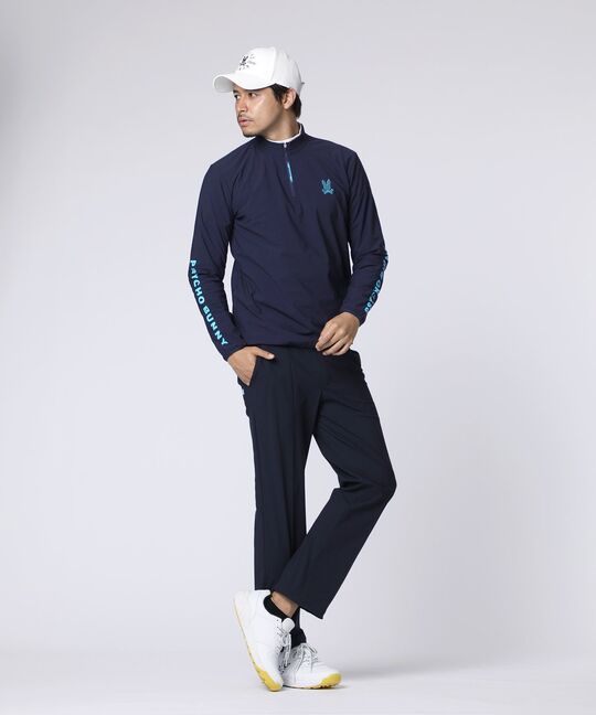 [GOLF]ナイロンストレッチジャージ ハーフジップモックネック