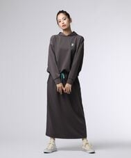 [WOMEN]フーデッド ロングワンピース