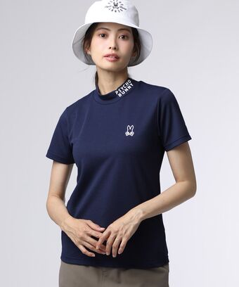 [GOLF][WOMEN]ラバーロゴ 半袖モックネックTシャツ