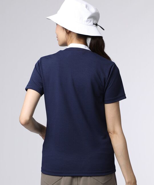 [GOLF][WOMEN]ラバーロゴ 半袖モックネックTシャツ