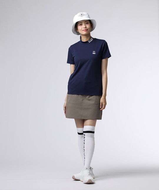 [GOLF][WOMEN]ラバーロゴ 半袖モックネックTシャツ